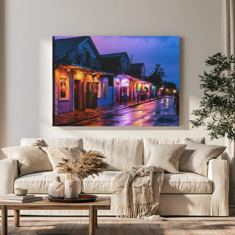 Marigny, New Orleans | Rainy Night Neon Streets | Original Series Gallery Canvas