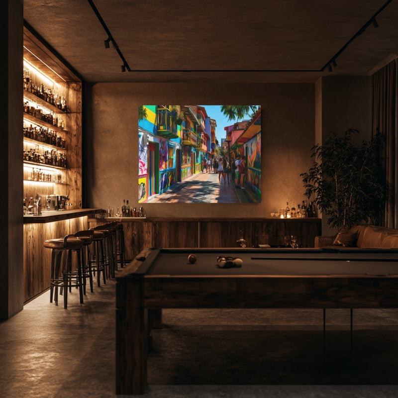 Medellin El Poblado, Colombia | Colorful El Poblado Alley | Original Series Gallery Canvas