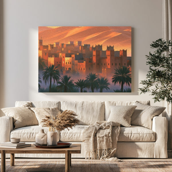 Merzouga, Morocco | Merzouga Kasbah Desert Cityscape | Original Series Gallery Canvas