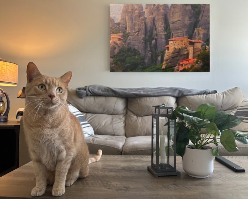 Meteora, Greece | Roussanou Monastery Rock Pillars | Original Series Gallery Canvas