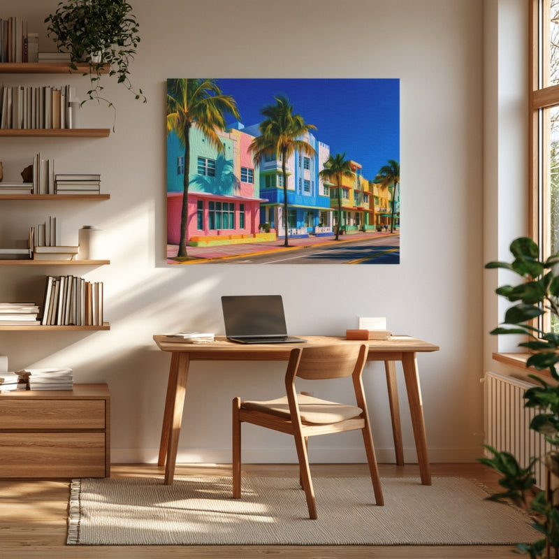 Miami, Florida | Ocean Drive Art Deco | Original Series Gallery Canvas