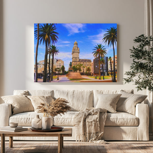 Montevideo, Uruguay | Plaza Independencia & Palacio Salvo | Original Series Gallery Canvas