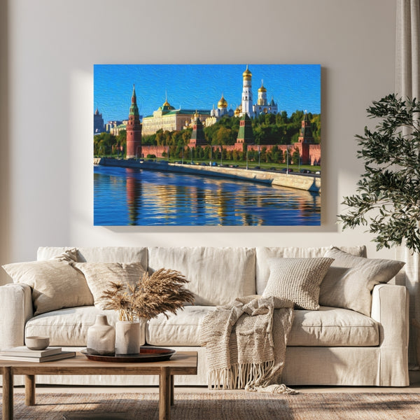 Moscow, Russia | Moscow Kremlin Riverside View | Original Series Gallery Canvas