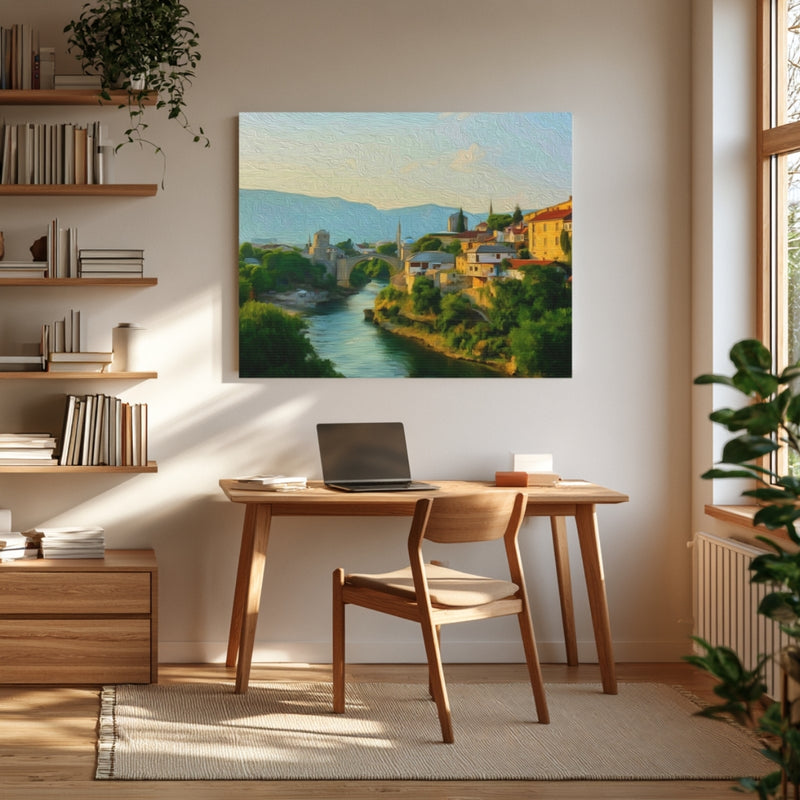 Mostar, Bosnia and Herzegovina | Old Bridge and Neretva | Original Series Gallery Canvas