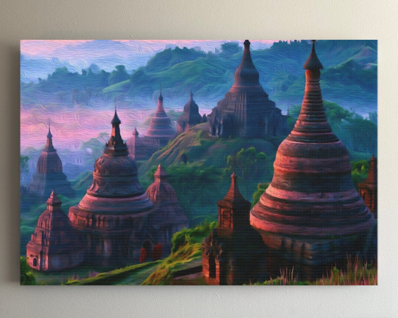 Mrauk U, Myanmar | Ancient Temples at Dawn | Original Series Gallery Canvas