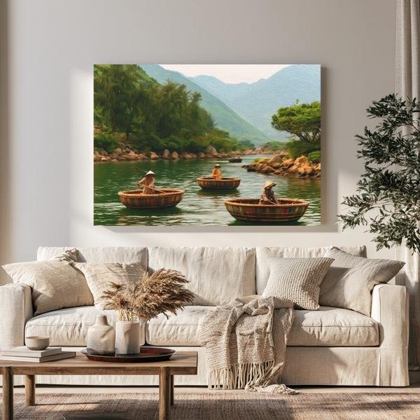 Nha Trang, Vietnam | Nha Trang River Basket Boats | Original Series Gallery Canvas