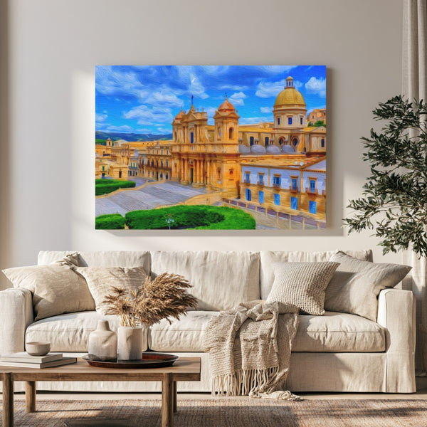 Noto, Sicily | Baroque Cathedral Square | Original Series Gallery Canvas