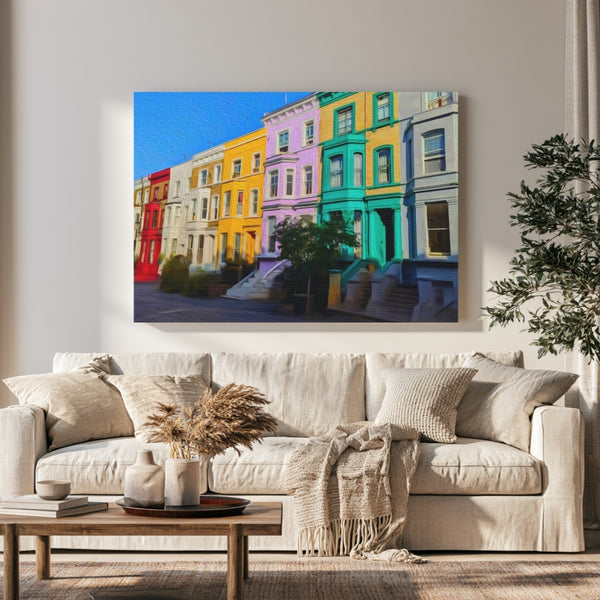 Notting Hill, London | Colorful Notting Hill Townhouses | Original Series Gallery Canvas