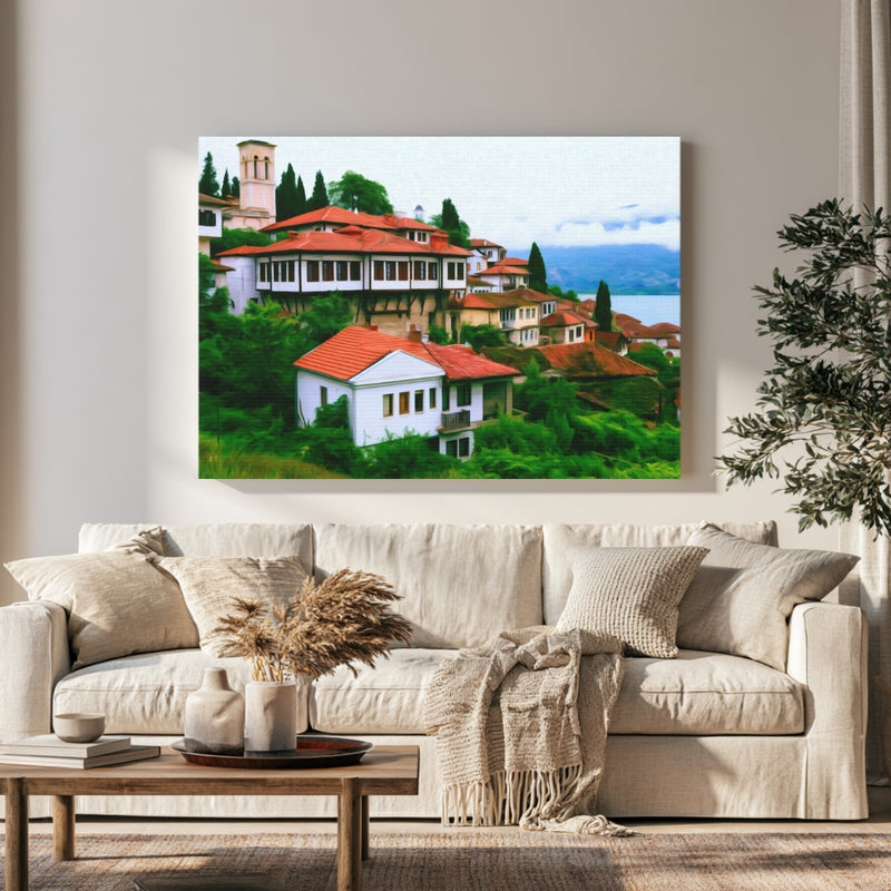 Ohrid Old Town Hillside in a room — Ohrid, North Macedonia