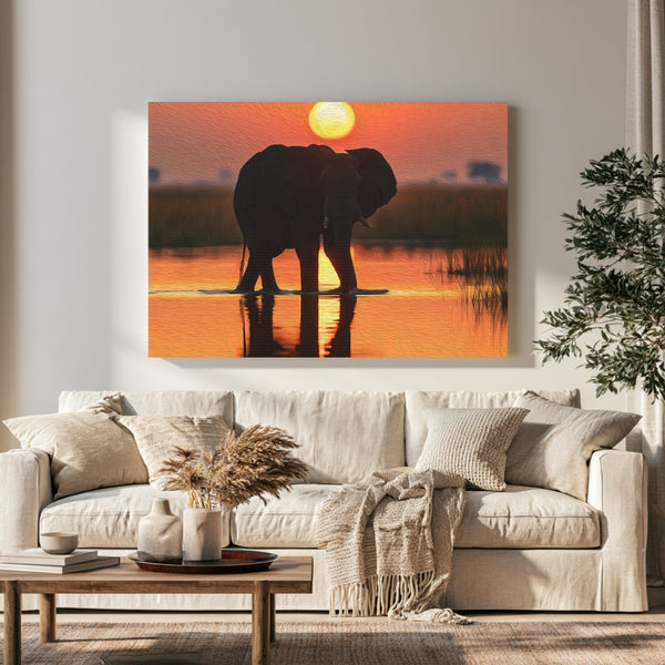 Okavango Delta Elephant Sunset