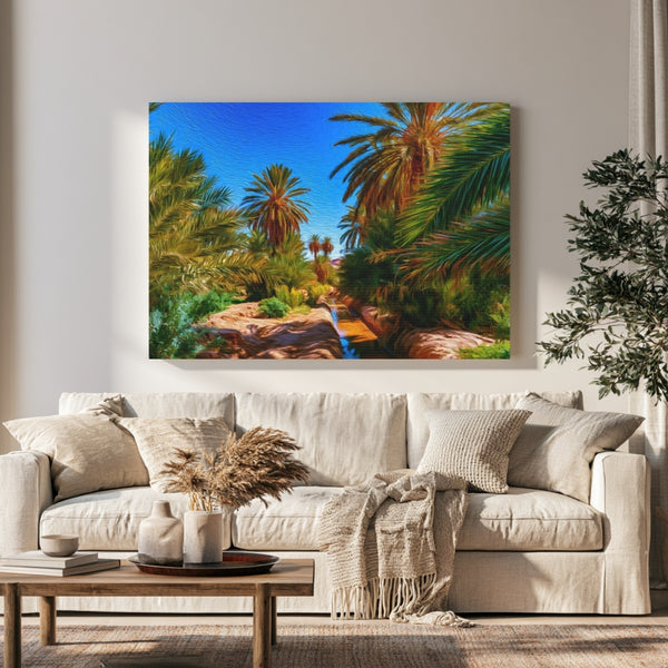 Ouarzazate, Morocco | Ouarzazate Palm Oasis Stream | Original Series Gallery Canvas