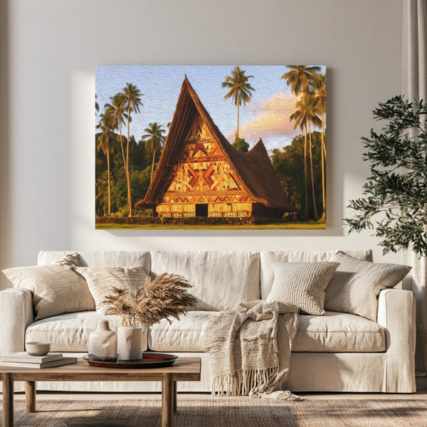 Palau, Palau | Palau Traditional Bai Meeting House | Original Series Gallery Canvas