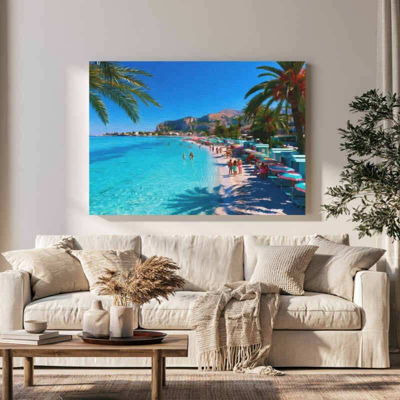 Palermo, Italy | Mondello Beach Crystal Waters | Original Series Gallery Canvas