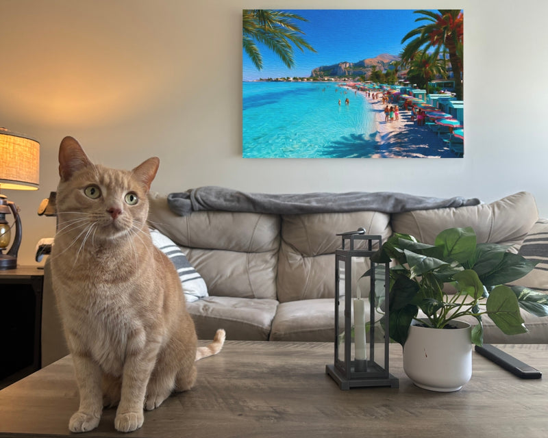 Palermo, Italy | Mondello Beach Crystal Waters | Original Series Gallery Canvas