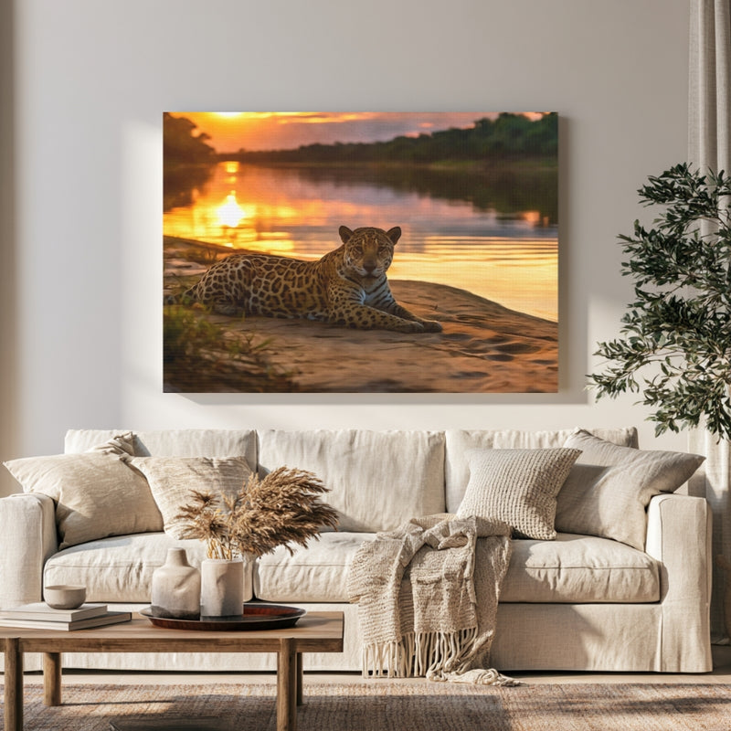 Jaguar River Sunset Pantanal in a room — Pantanal, Brazil