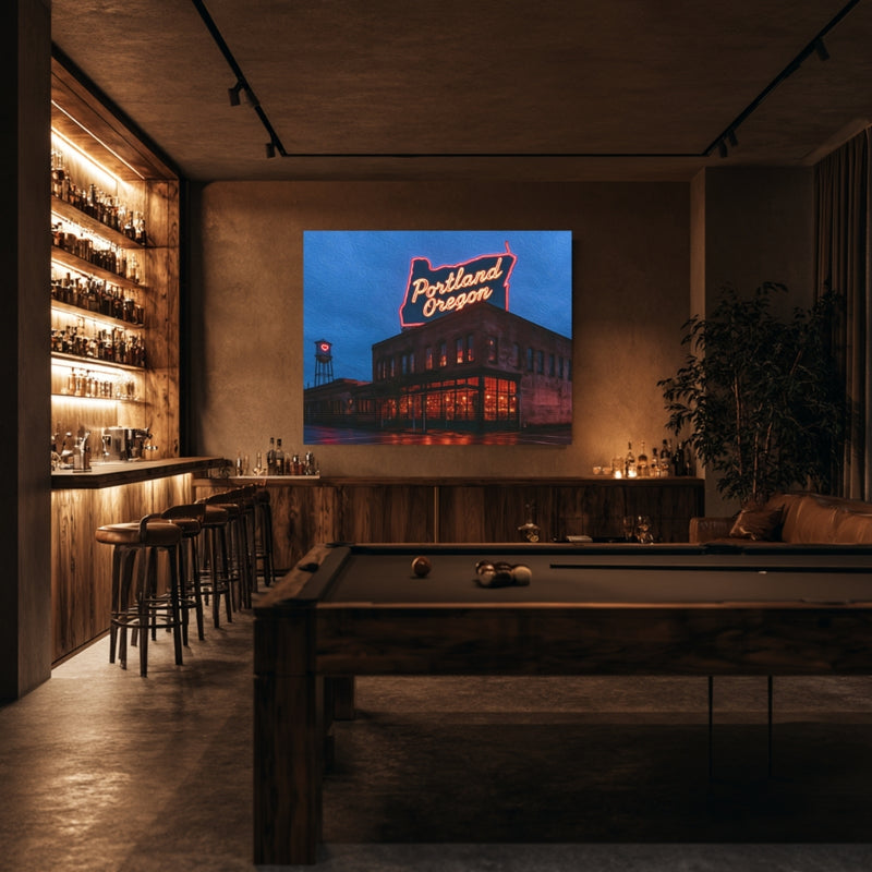 Portland, Oregon | Portland Oregon Neon Sign | Original Series Gallery Canvas