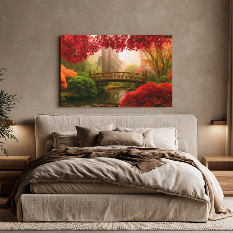 Portland, Oregon | Portland Japanese Garden Bridge | Original Series Gallery Canvas