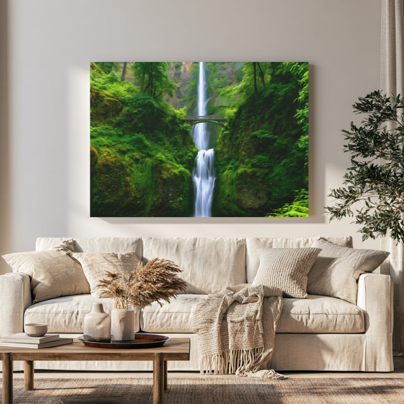 Portland, Oregon | Multnomah Falls Bridge | Original Series Gallery Canvas