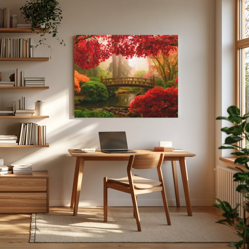 Portland, Oregon | Portland Japanese Garden Bridge | Original Series Gallery Canvas