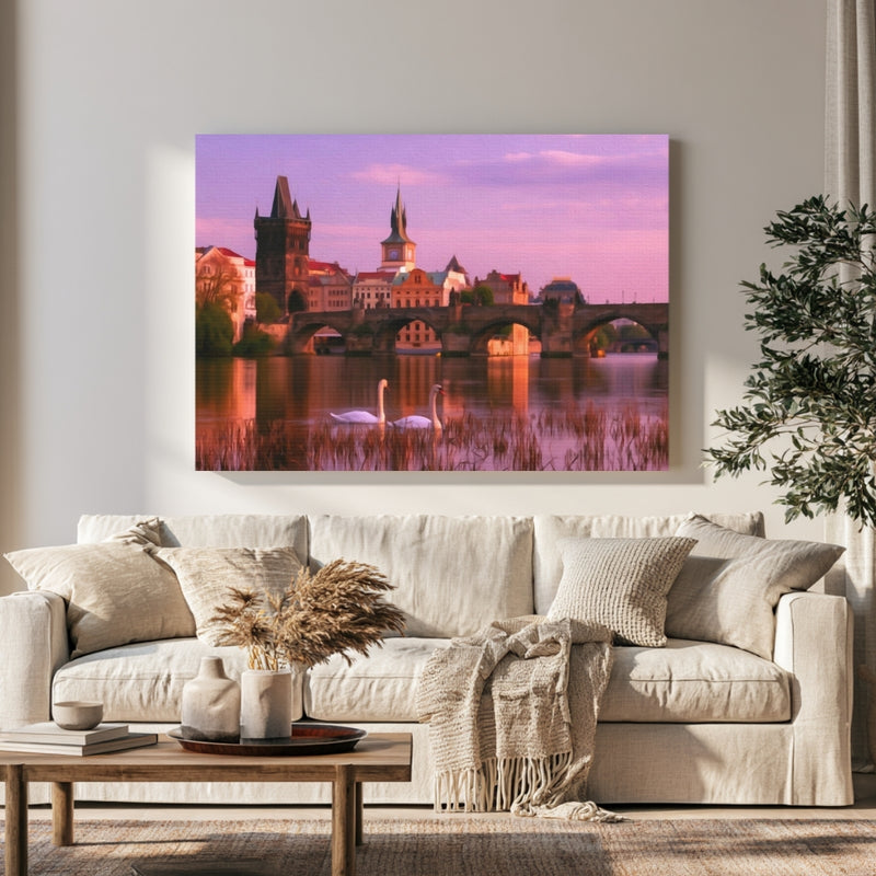 Charles Bridge Vltava River in a room — Prague, Czech Republic