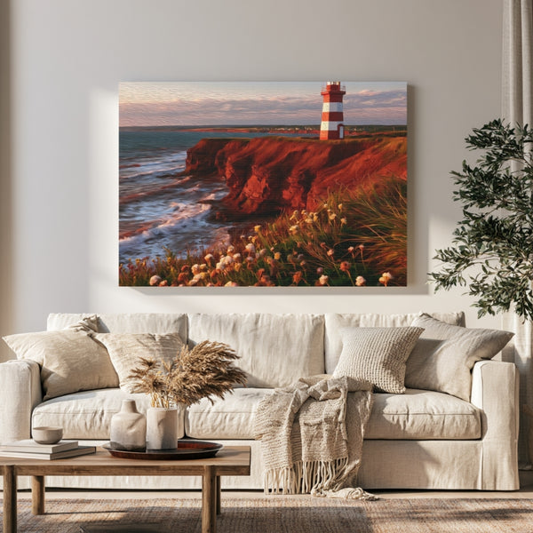 Prince Edward Island, Canada | West Point Lighthouse Red Cliffs | Original Series Gallery Canvas