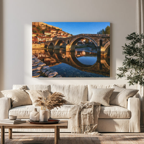 Prizren, Kosovo | Stone Bridge Over Bistrica | Original Series Gallery Canvas