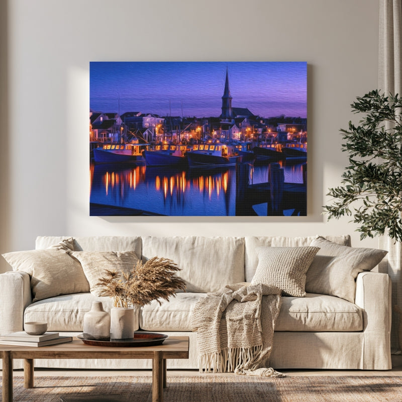 Provincetown, Massachusetts | Harbor at Blue Hour | Original Series Gallery Canvas