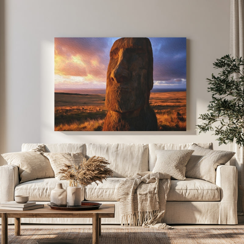 Rapa Nui Moai, Chile | Ancient Moai Stone Sentinel | Original Series Gallery Canvas
