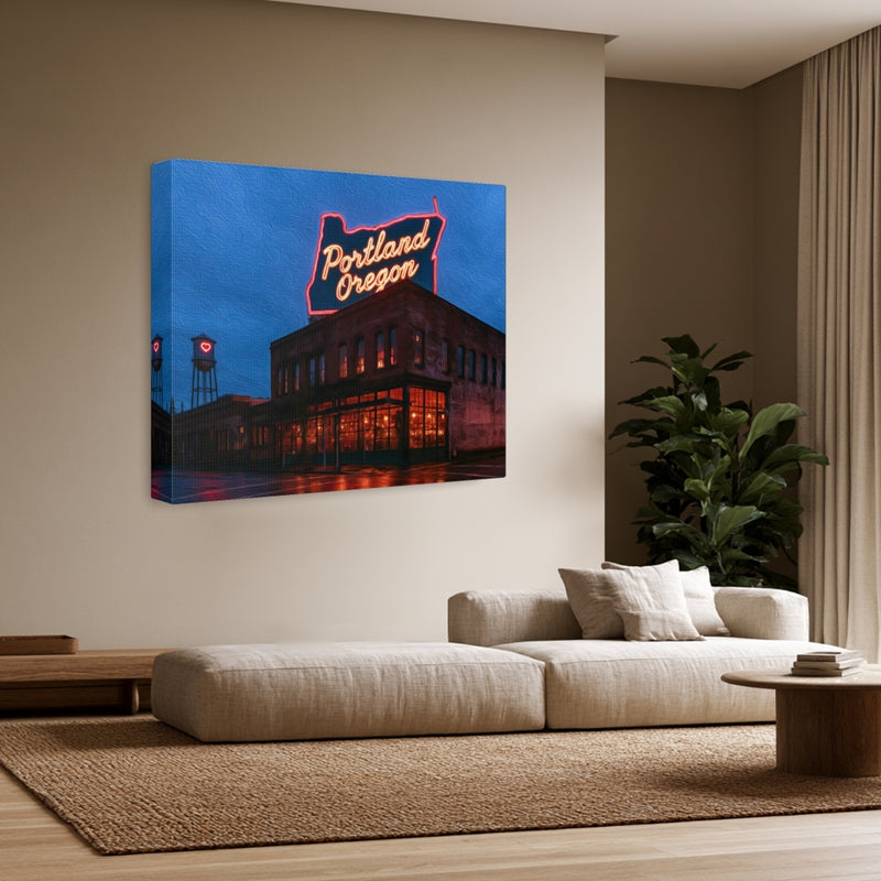 Portland, Oregon | Portland Oregon Neon Sign | Original Series Gallery Canvas