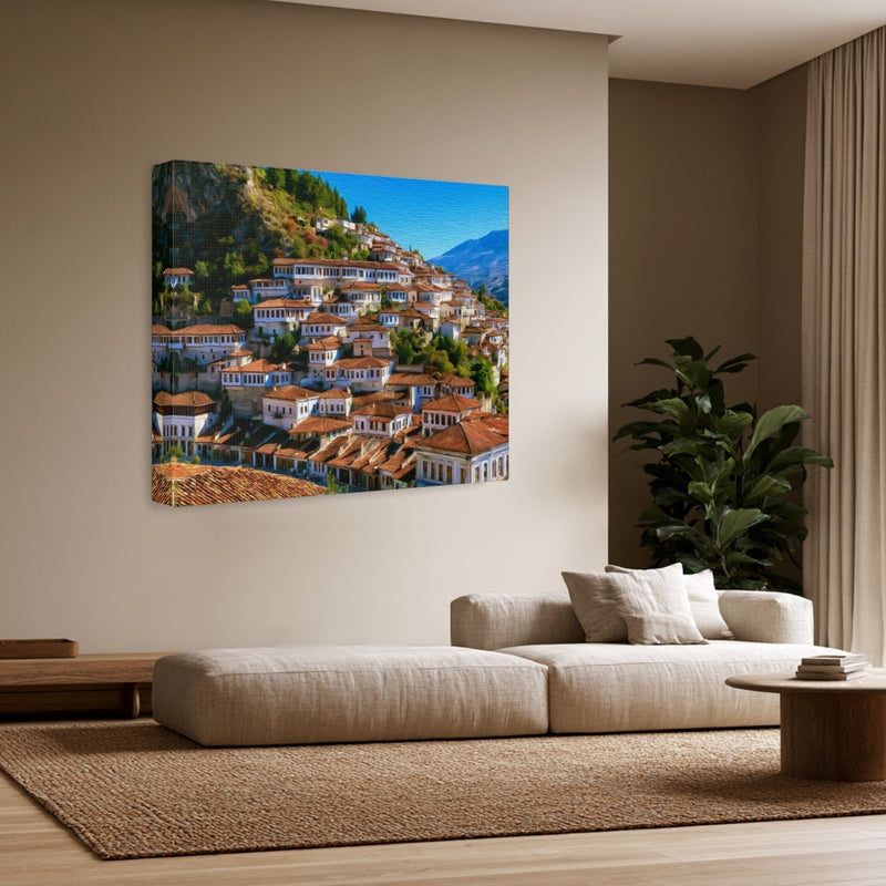 Berat, Albania | Berat Old Town Hillside | Original Series Gallery Canvas
