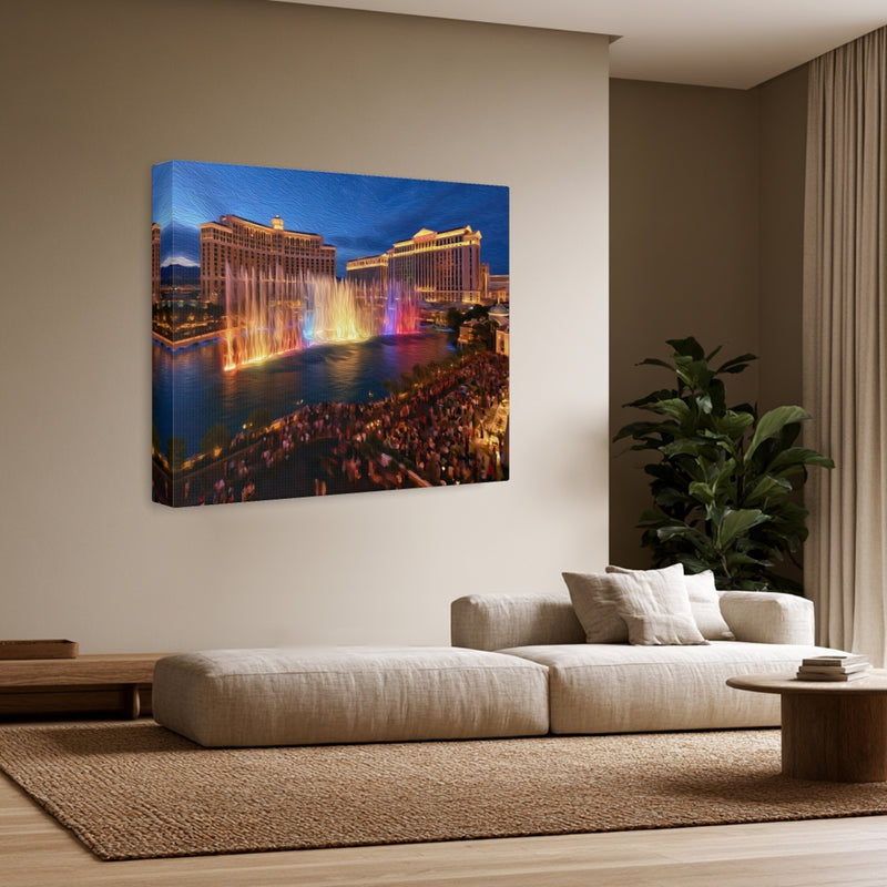 Las Vegas, Nevada | Bellagio Fountains Night Show | Original Series Gallery Canvas