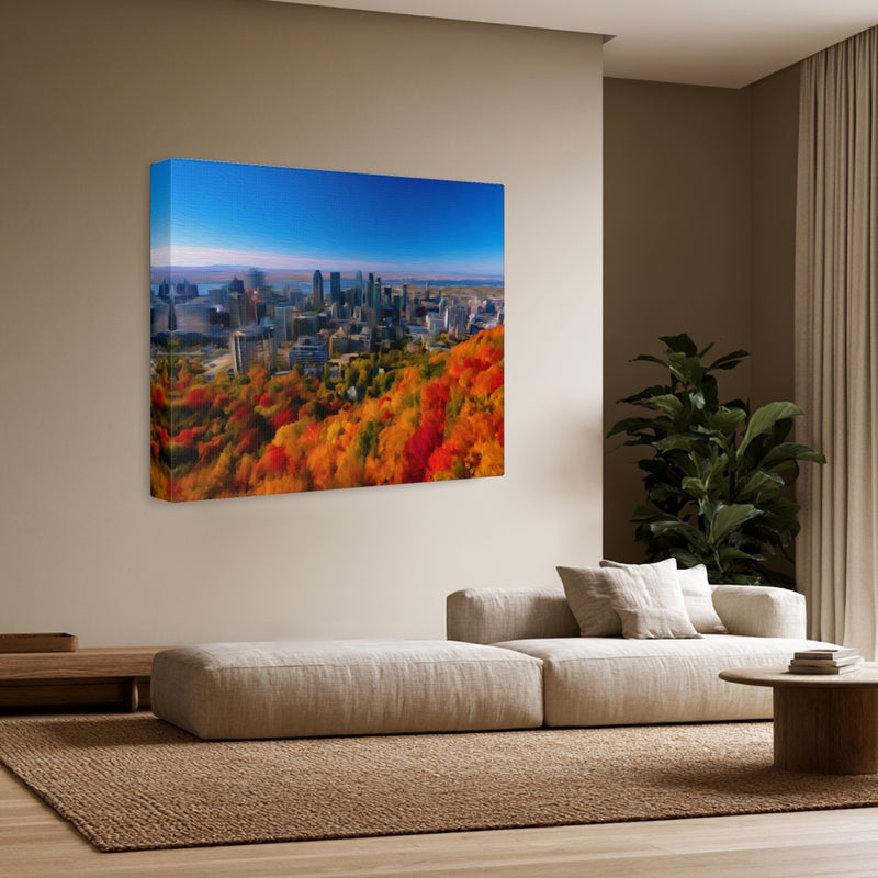 Montreal, Quebec | Autumn Skyline from Mont Royal | Original Series Gallery Canvas