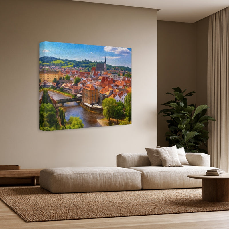 Cesky Krumlov, Czech Republic | Historic Town and River | Original Series Gallery Canvas