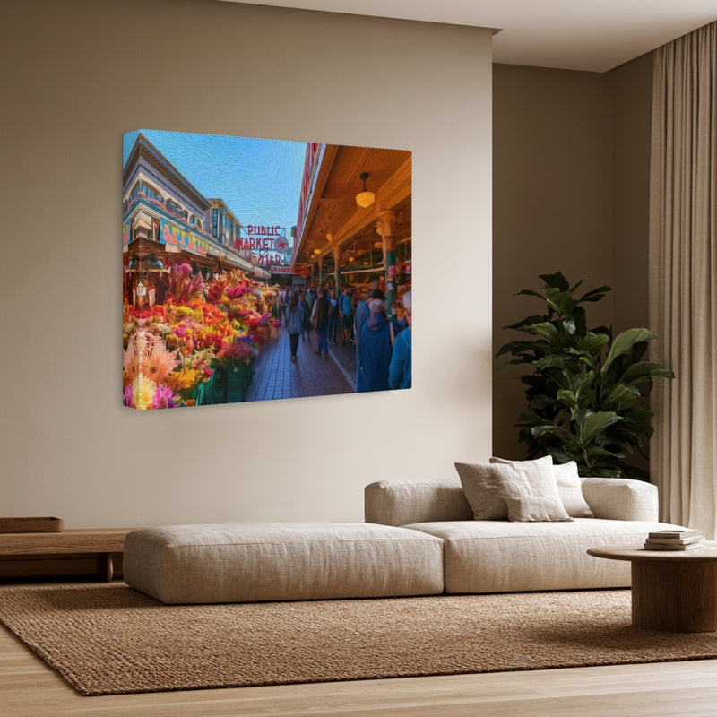 Seattle, Washington | Pike Place Public Market | Original Series Gallery Canvas