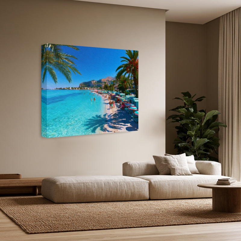 Palermo, Italy | Mondello Beach Crystal Waters | Original Series Gallery Canvas