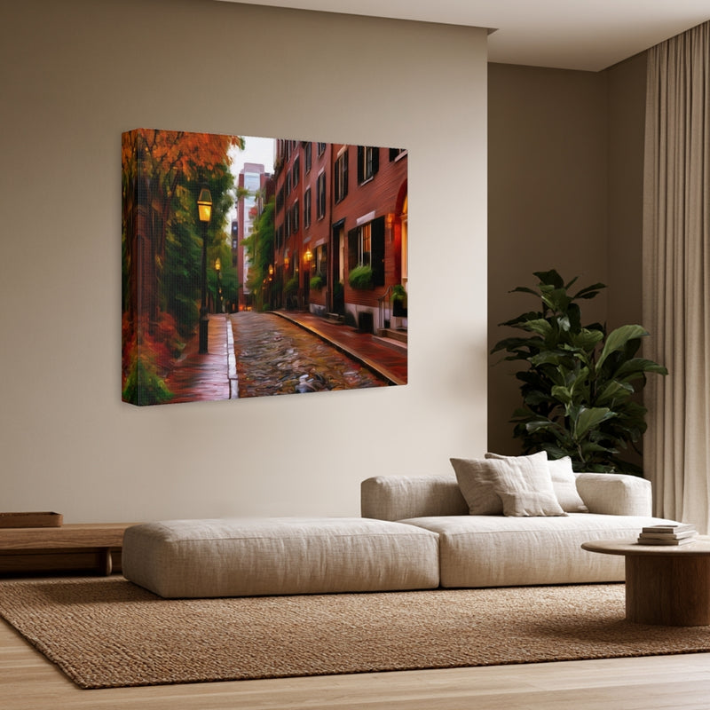 Boston, Massachusetts | Acorn Street Beacon Hill | Original Series Gallery Canvas