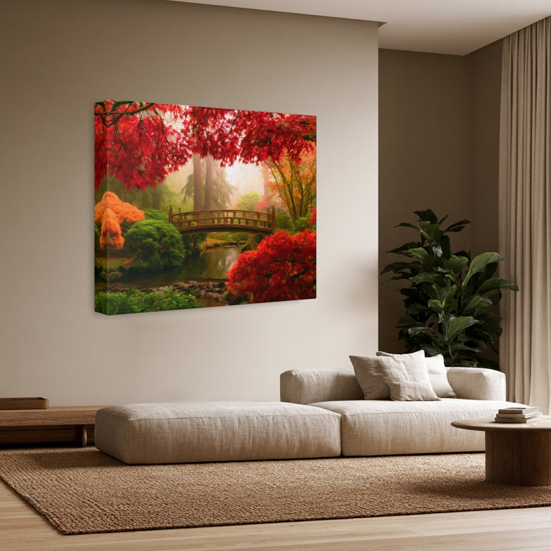 Portland, Oregon | Portland Japanese Garden Bridge | Original Series Gallery Canvas