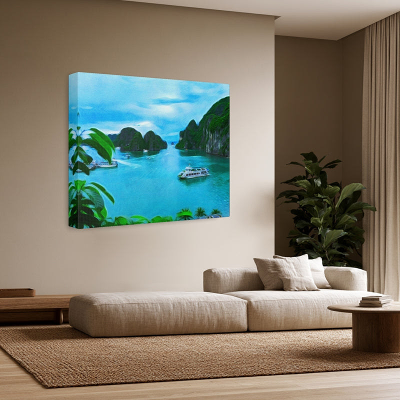Ha Long Bay, Vietnam | Karst Islands Cruise Bay Vista | Original Series Gallery Canvas