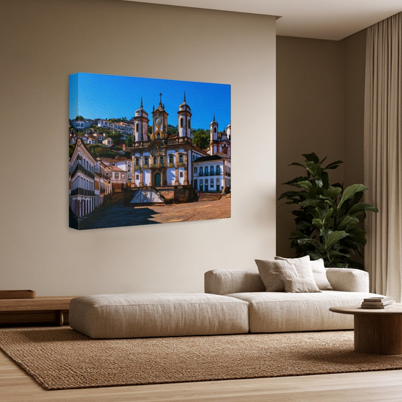 Ouro Preto, Brazil | Praça Tiradentes & Igreja Nossa Senhora do Carmo | Original Series Gallery Canvas