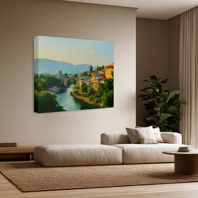 Mostar, Bosnia and Herzegovina | Old Bridge and Neretva | Original Series Gallery Canvas