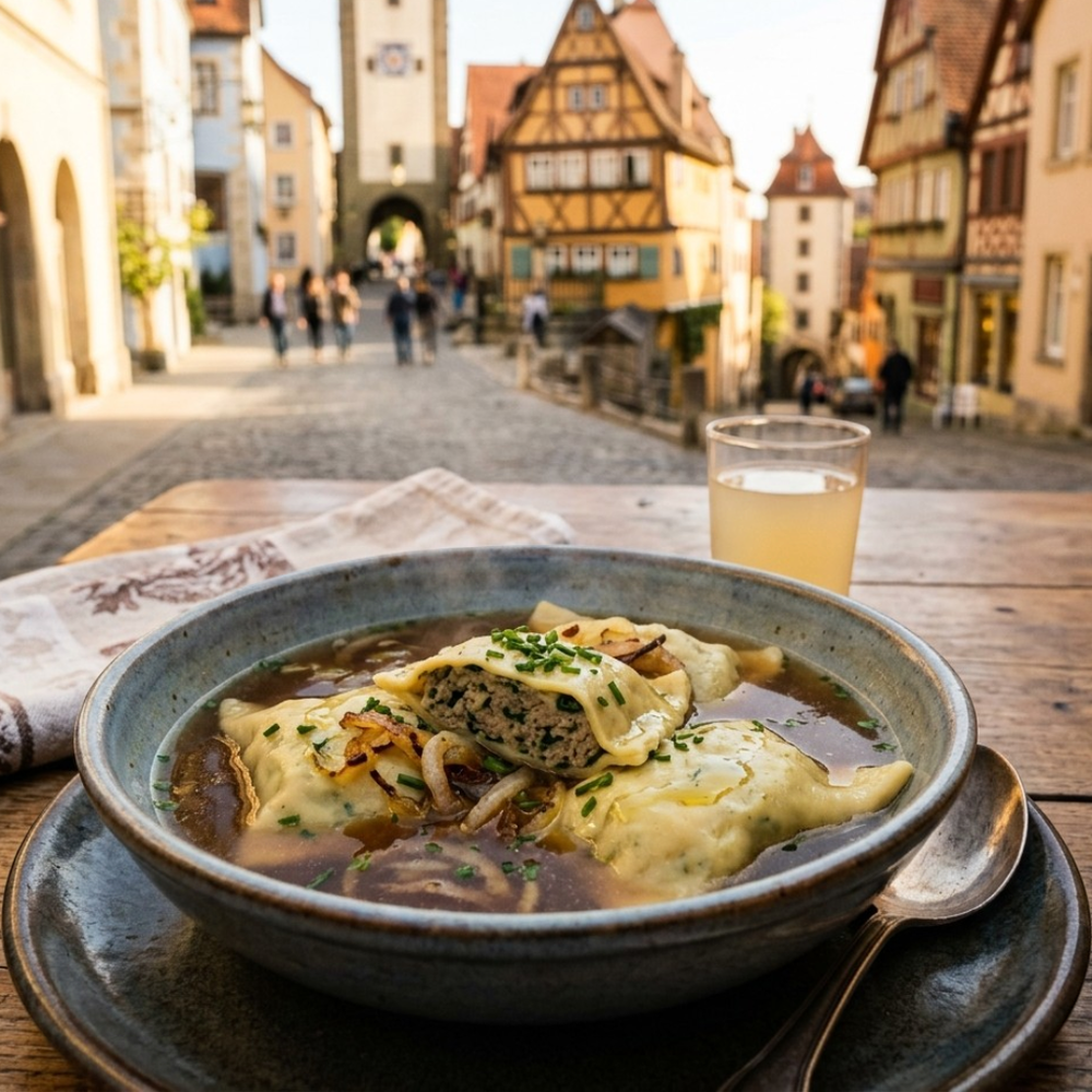 Local cuisine study in Rothenburg ob der Tauber, Germany