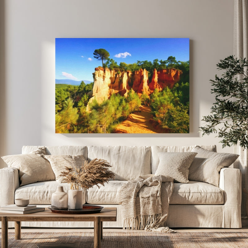 Roussillon Ochre Pinnacles Trail in a room — Roussillon, France