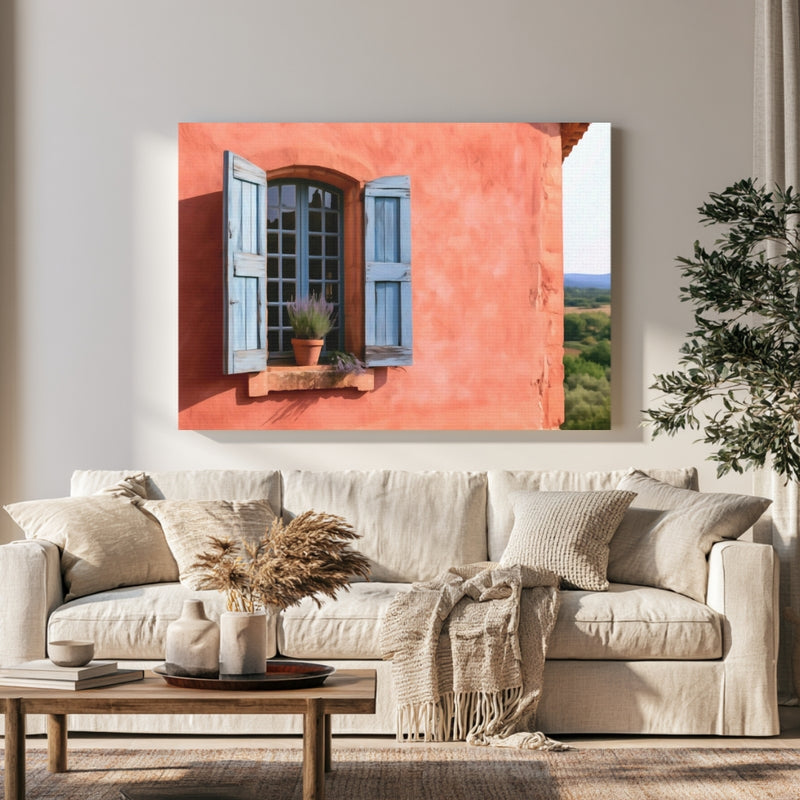 Roussillon Ochre Village Window in a room — Roussillon, France