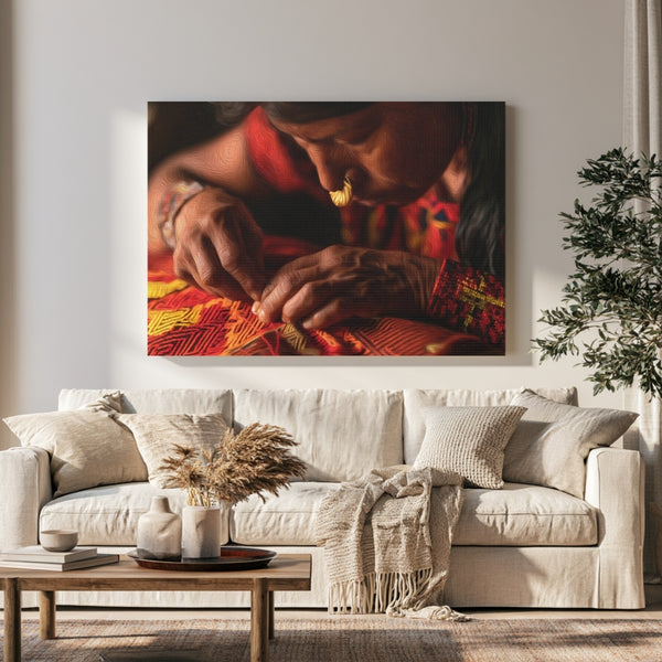 San Blas Islands, Panama | Kuna Weaver Traditional Mola Craft | Original Series Gallery Canvas