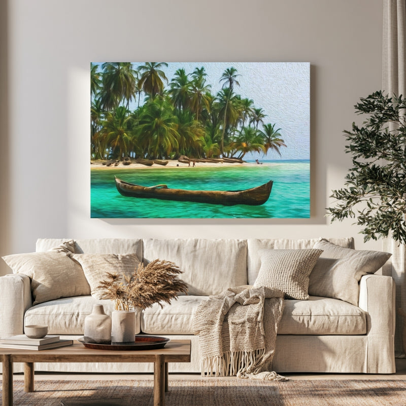 San Blas Islands Dugout Canoe in a room — San Blas Islands, Panama