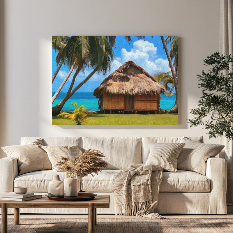 Kuna Village Thatched Hut in a room — San Blas Islands, Panama