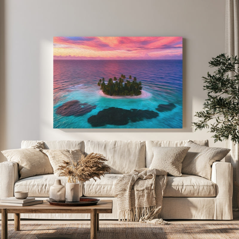 San Blas Tiny Palm Island in a room — San Blas Islands, Panama
