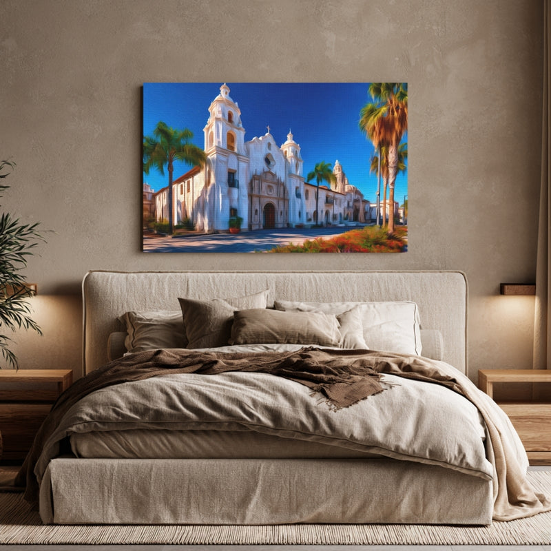 San Diego, California | Mission Style Church Facade | Original Series Gallery Canvas