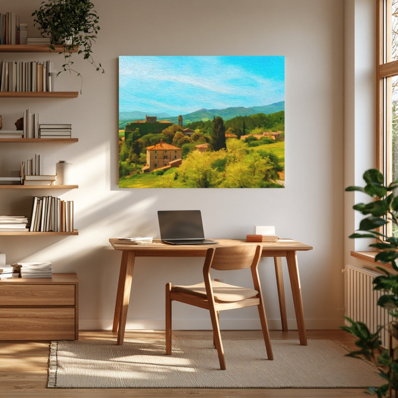 San Gimignano, Italy | Tuscan Village Landscape | Original Series Gallery Canvas