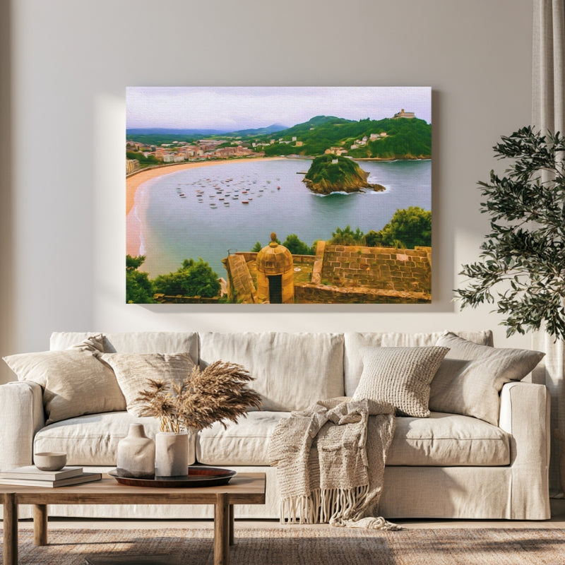 La Concha Bay Fortress Overlook in a room — San Sebastian, Spain